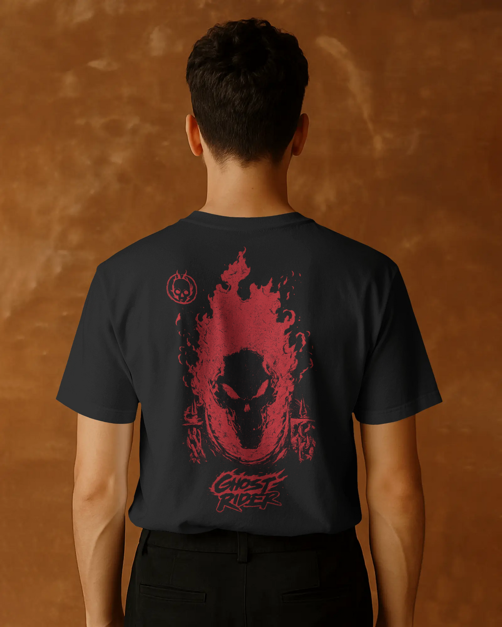 Fiery Ghost Rider Silhouette