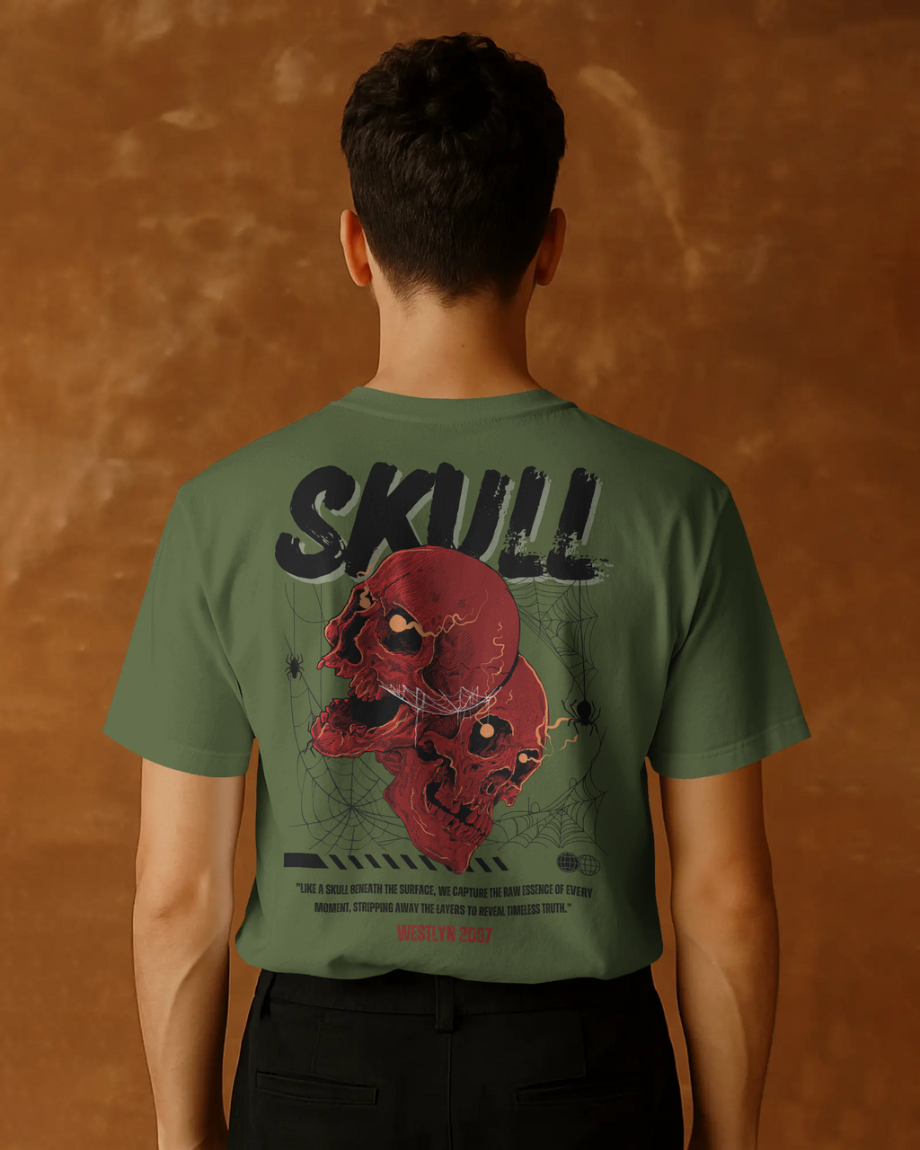 Vintage Crimson Skull Graphic