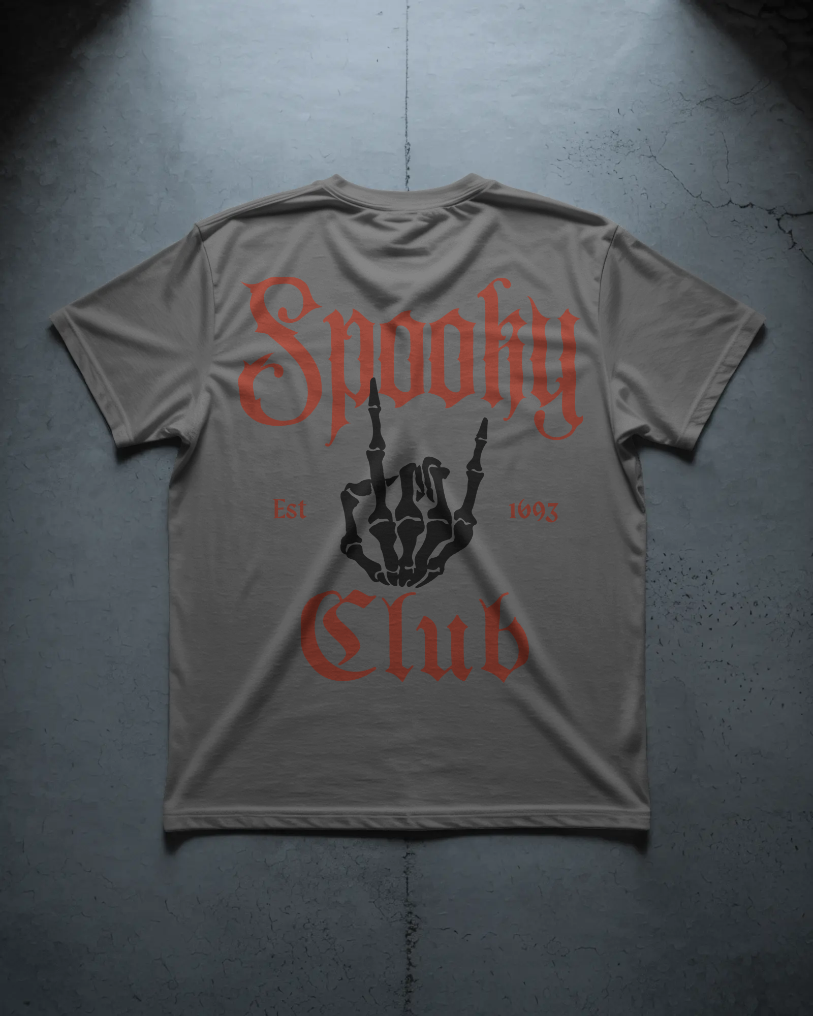 Grey Spooky Club Skeleton Tee