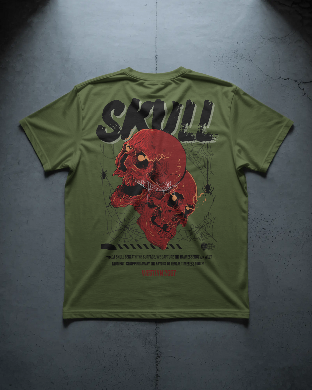 Vintage Crimson Skull Graphic