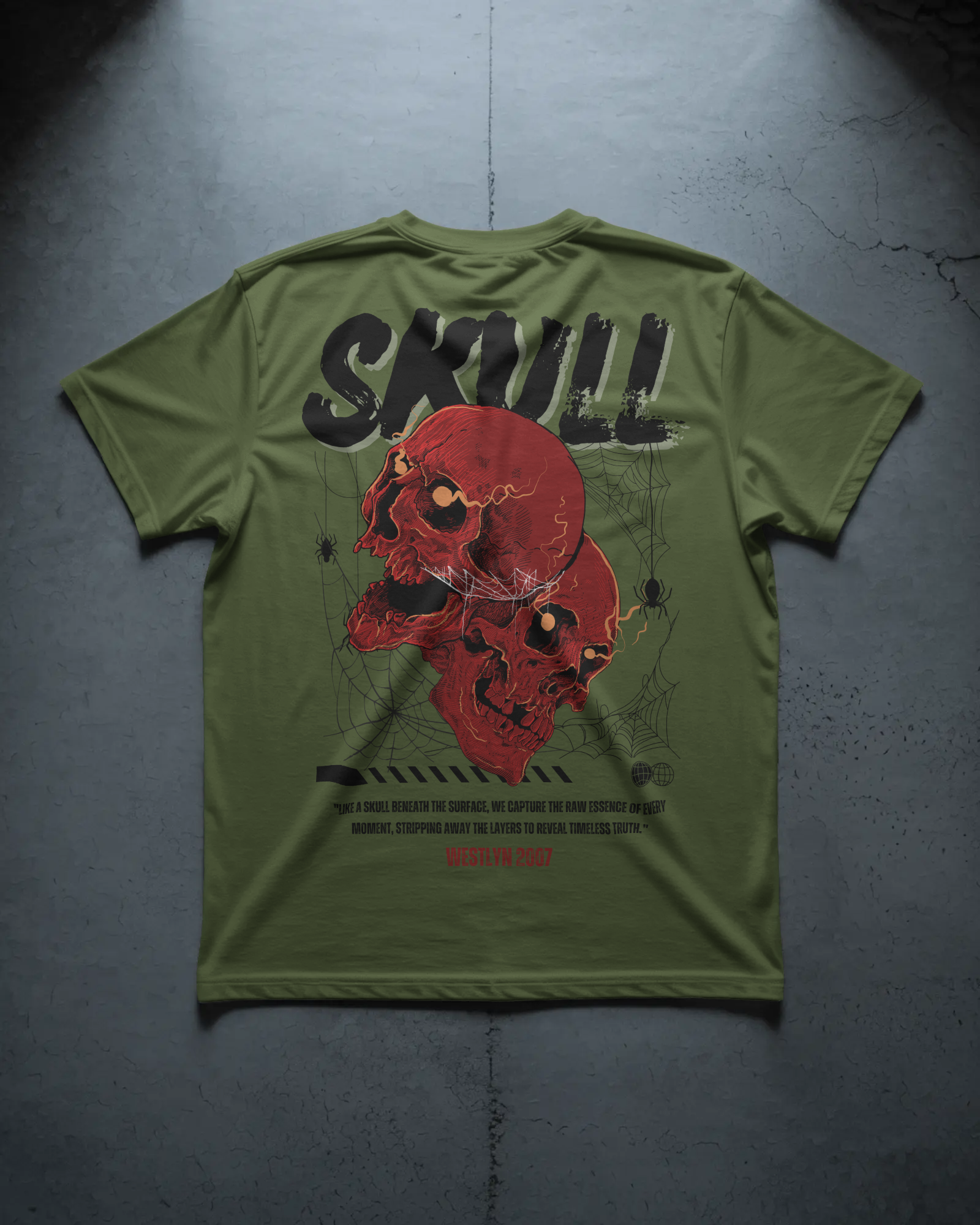 Vintage Crimson Skull Graphic