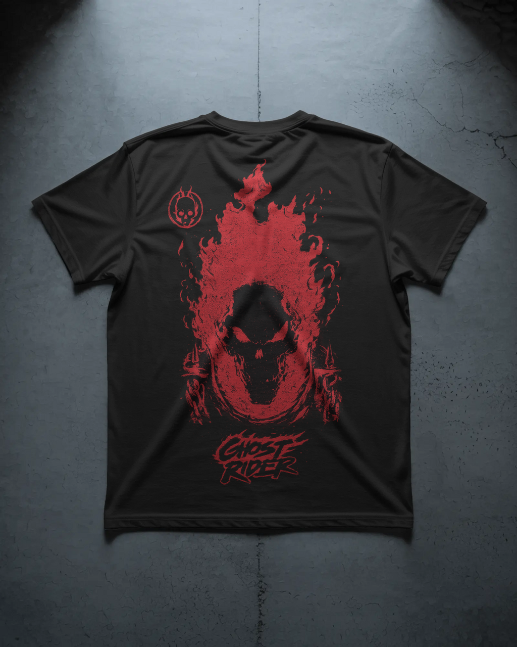 Fiery Ghost Rider Silhouette