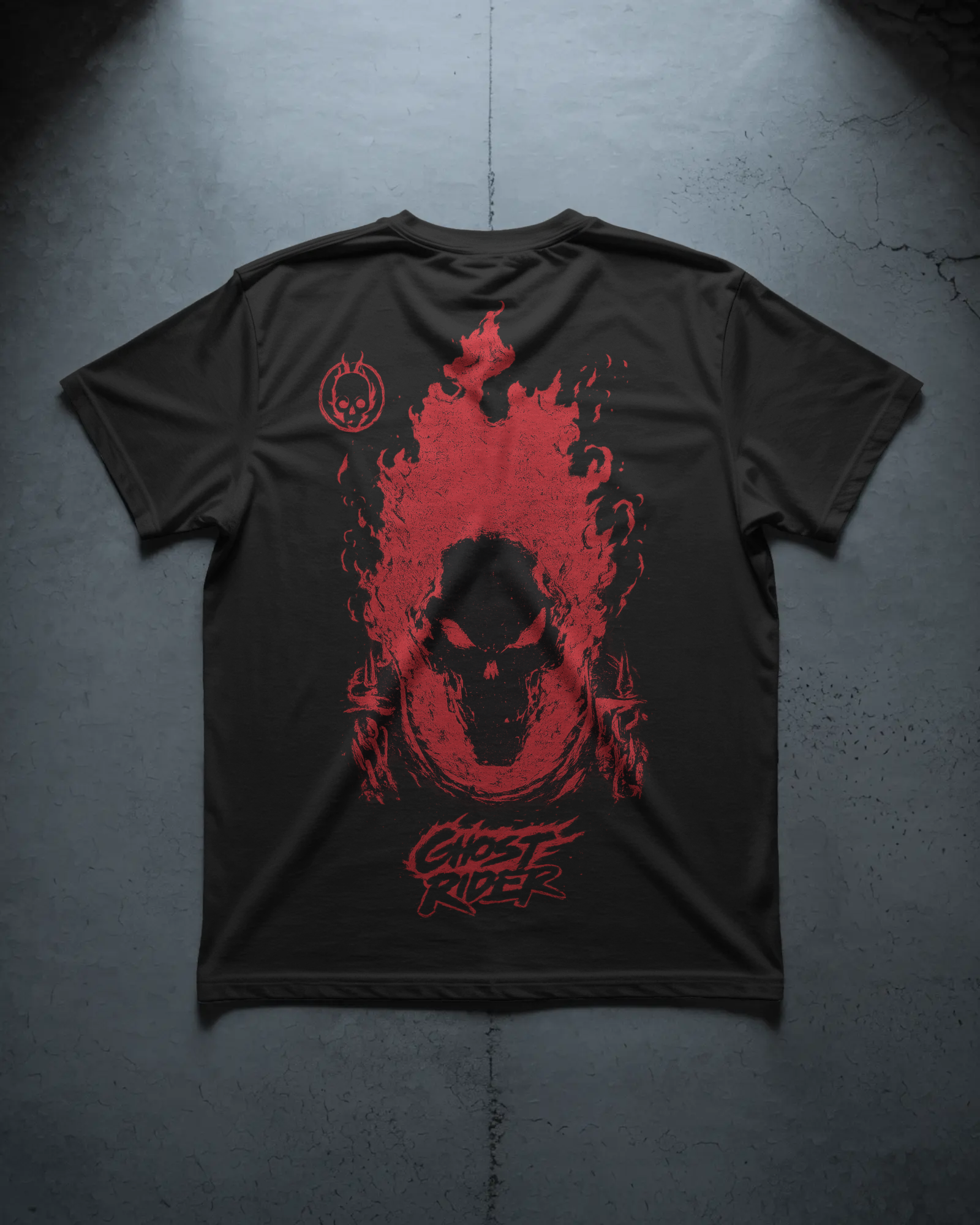 Fiery Ghost Rider Silhouette
