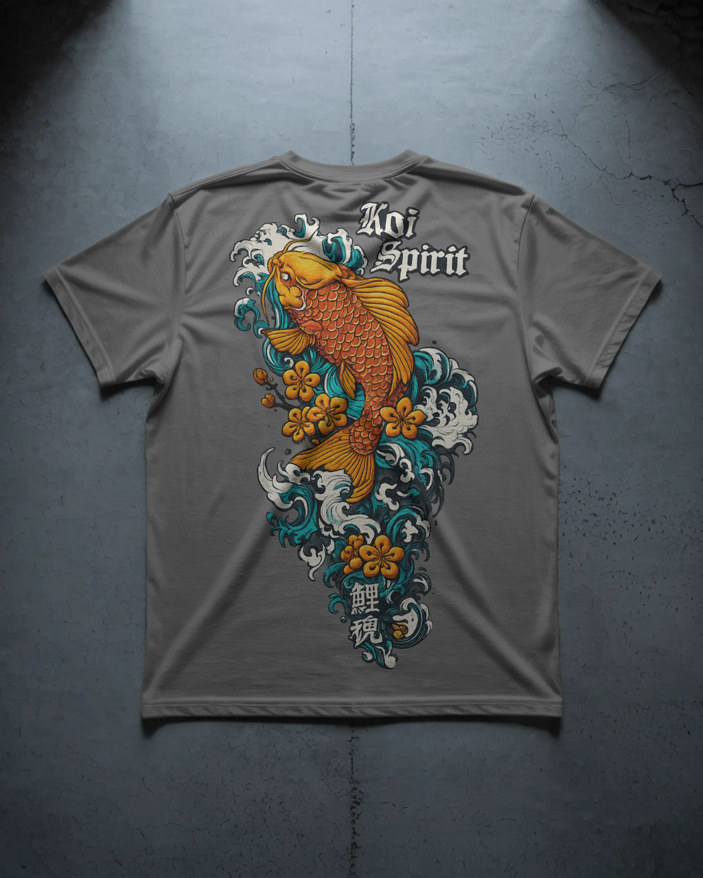 Koi Spirit Grey Graphic Tee