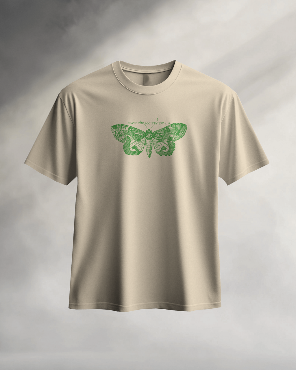 Vintage Green Moth Print
