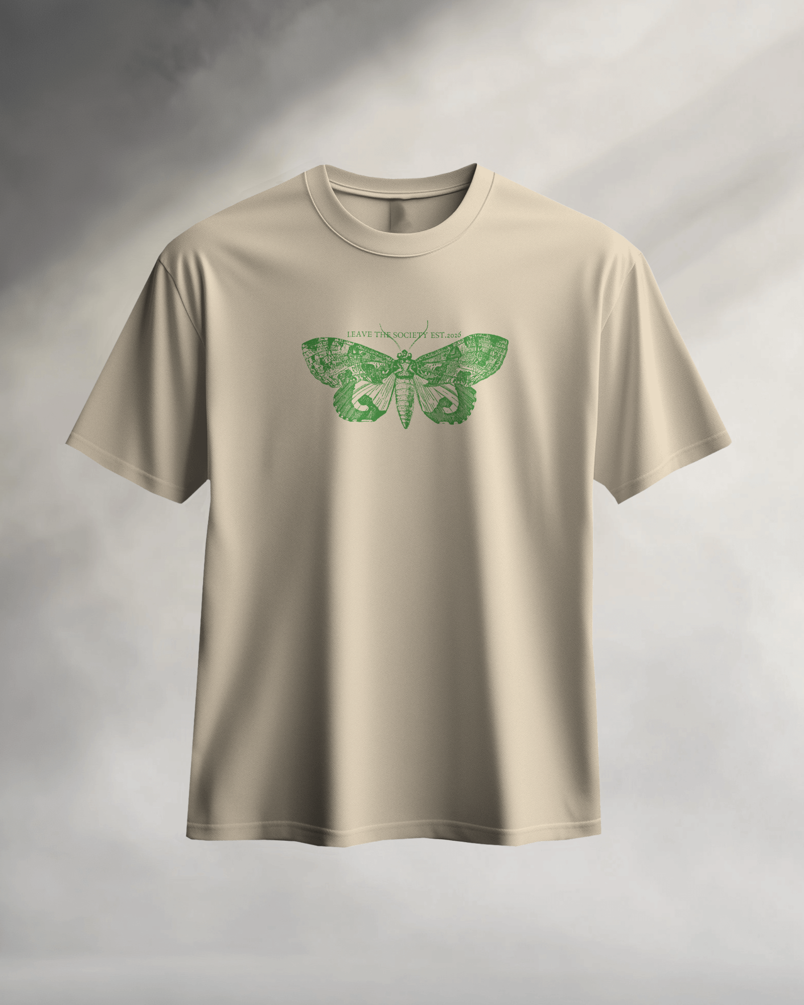Vintage Green Moth Print