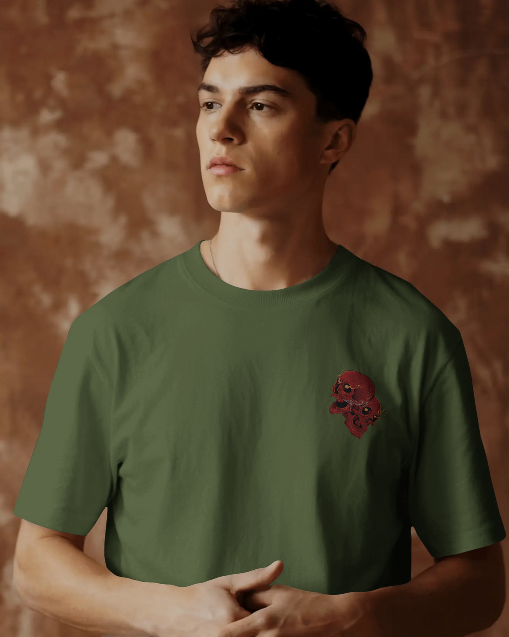 Vintage Crimson Skull Graphic